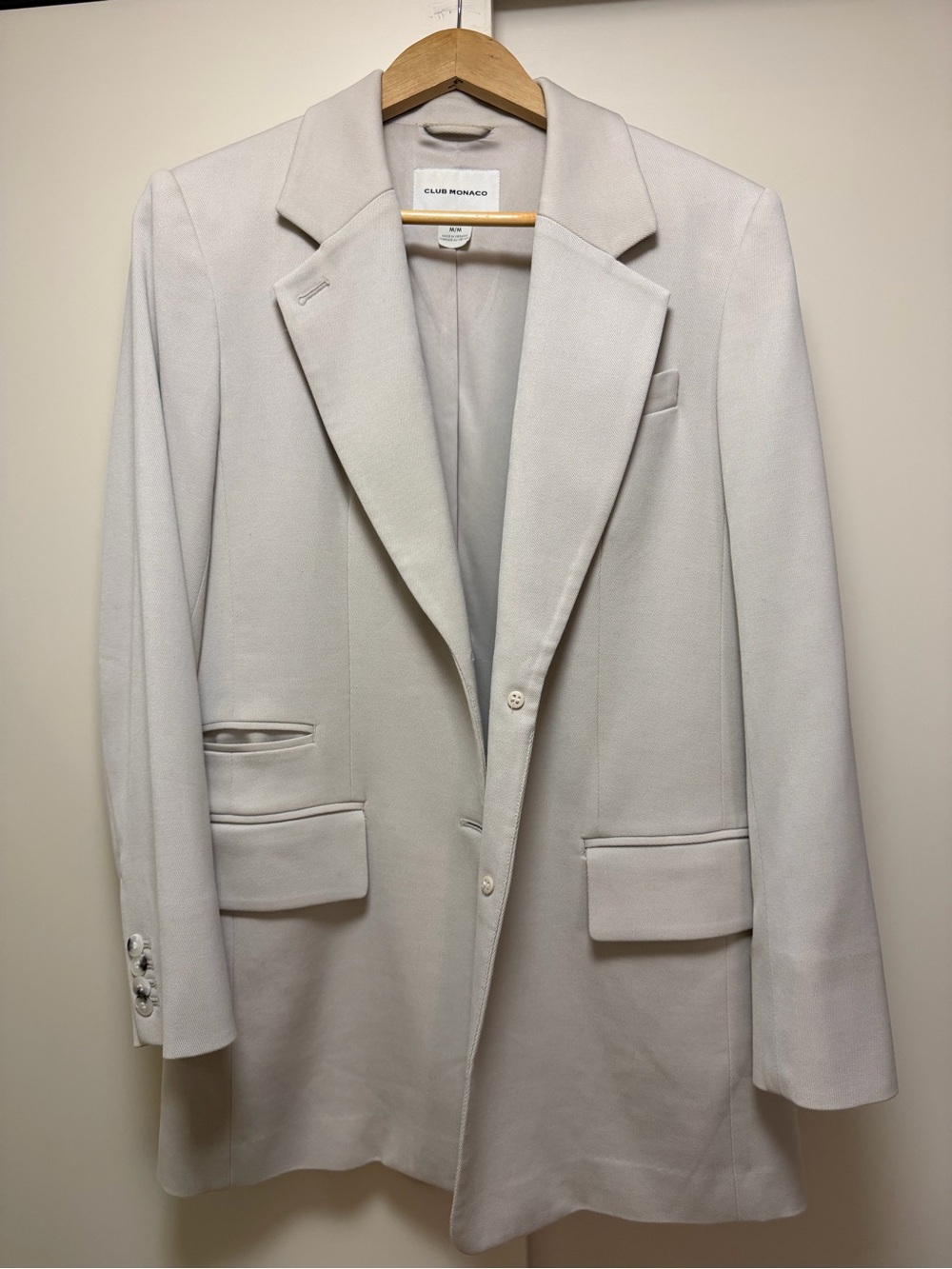 Club Monaco Women's Light Cream Tailored Blazer